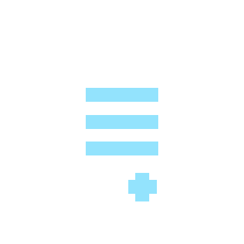 The image displays a stylized icon of a medical cross with a checkmark, set against a white background.